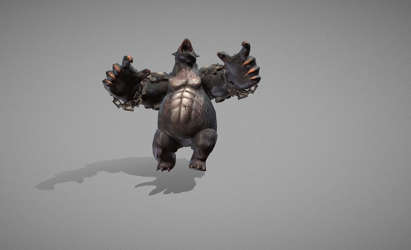 Beast Bear Creature Low-poly 3D model_14