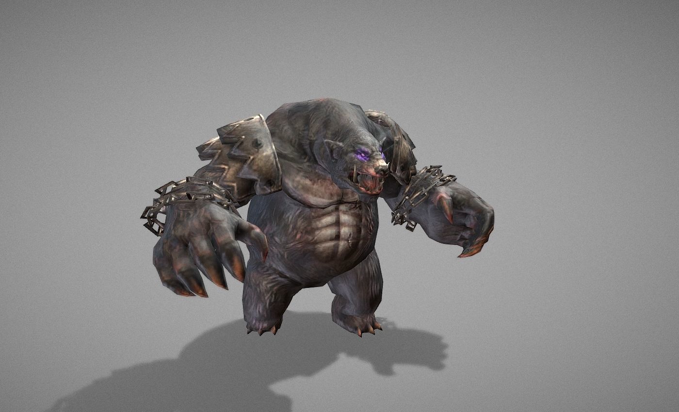 Beast Bear Creature Low-poly 3D model_19