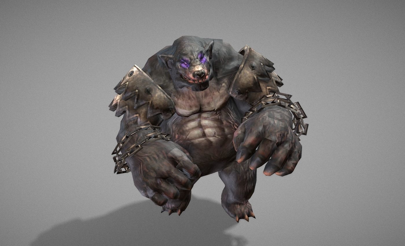 Beast Bear Creature Low-poly 3D model_24