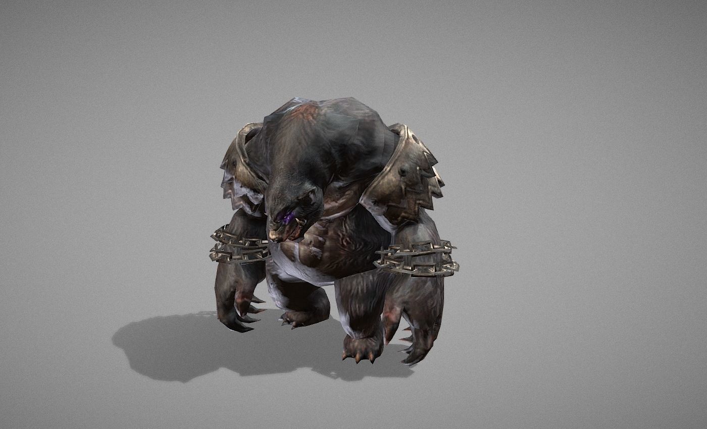 Beast Bear Creature Low-poly 3D model_8