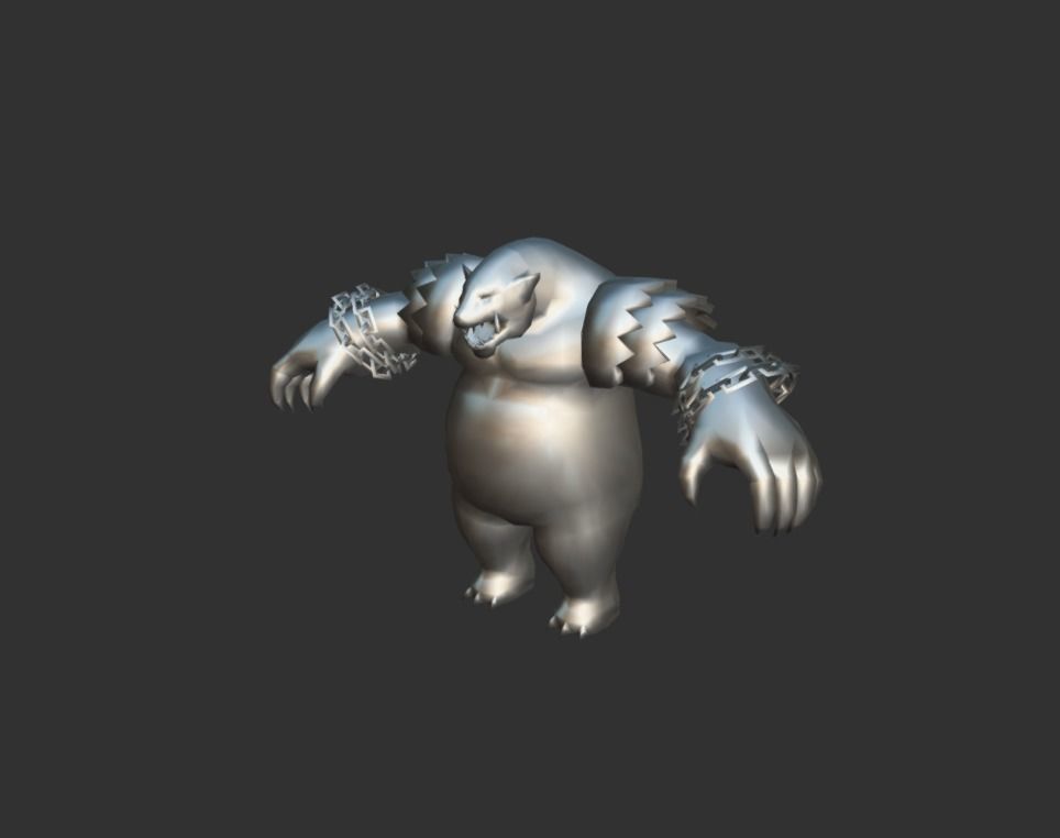 Beast Bear Creature Low-poly 3D model_4