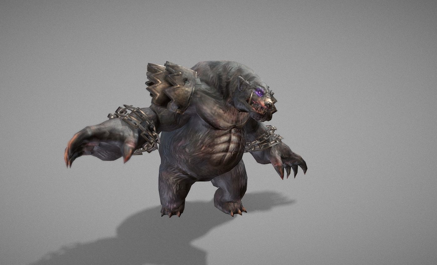 Beast Bear Creature Low-poly 3D model_23