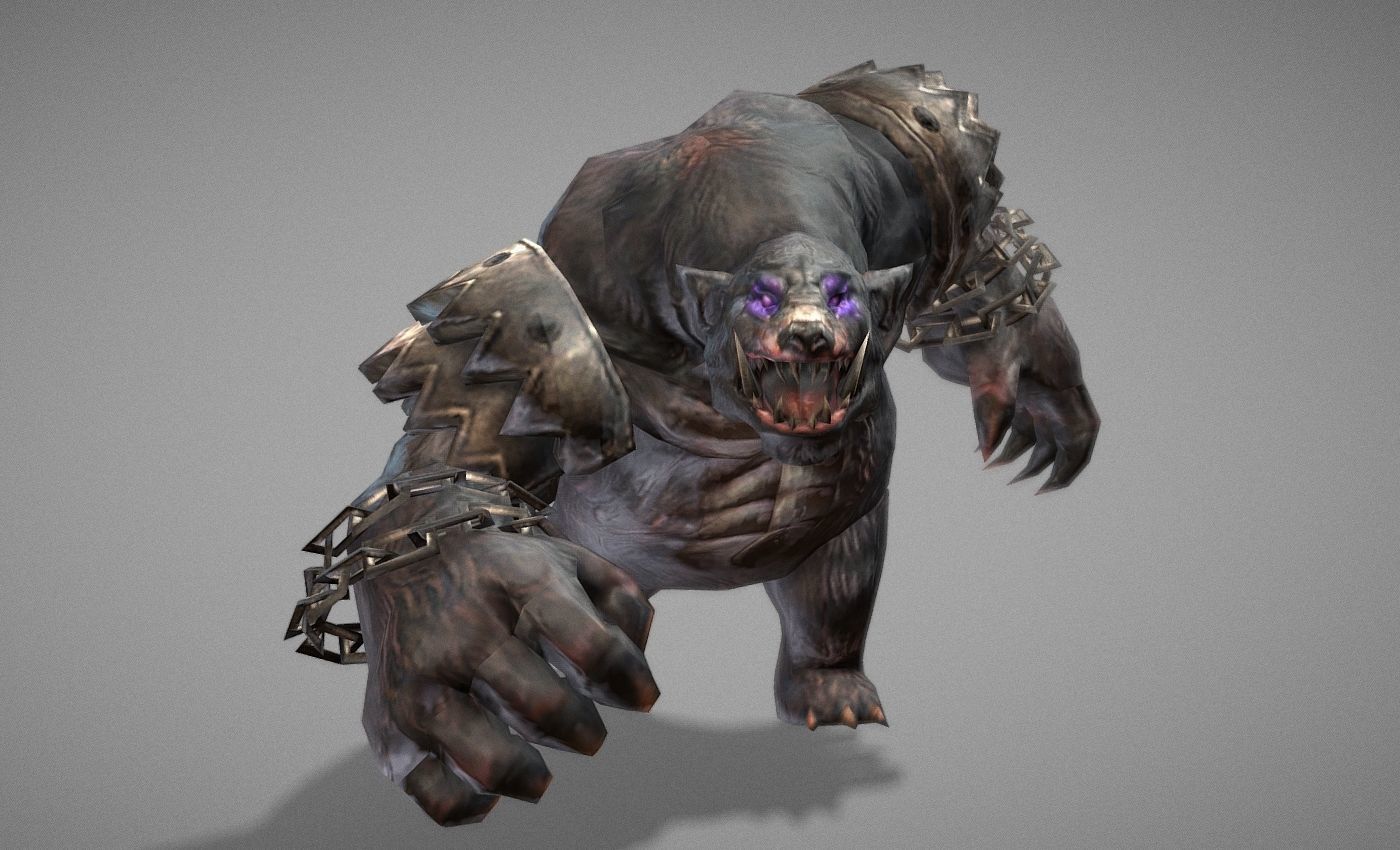 Beast Bear Creature Low-poly 3D model_25