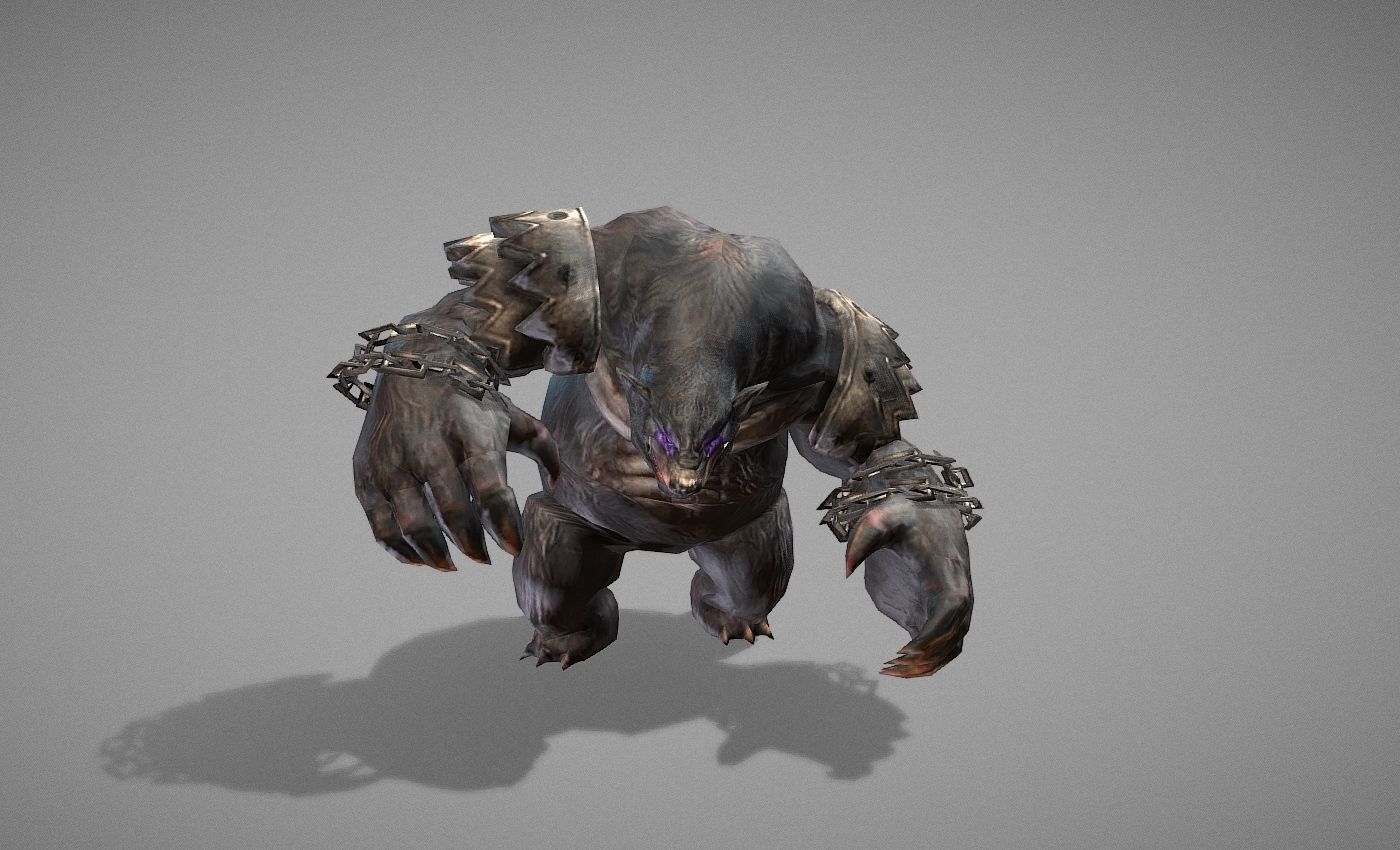 Beast Bear Creature Low-poly 3D model_13