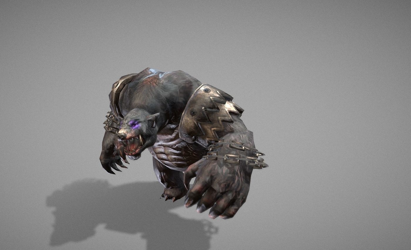 Beast Bear Creature Low-poly 3D model_7