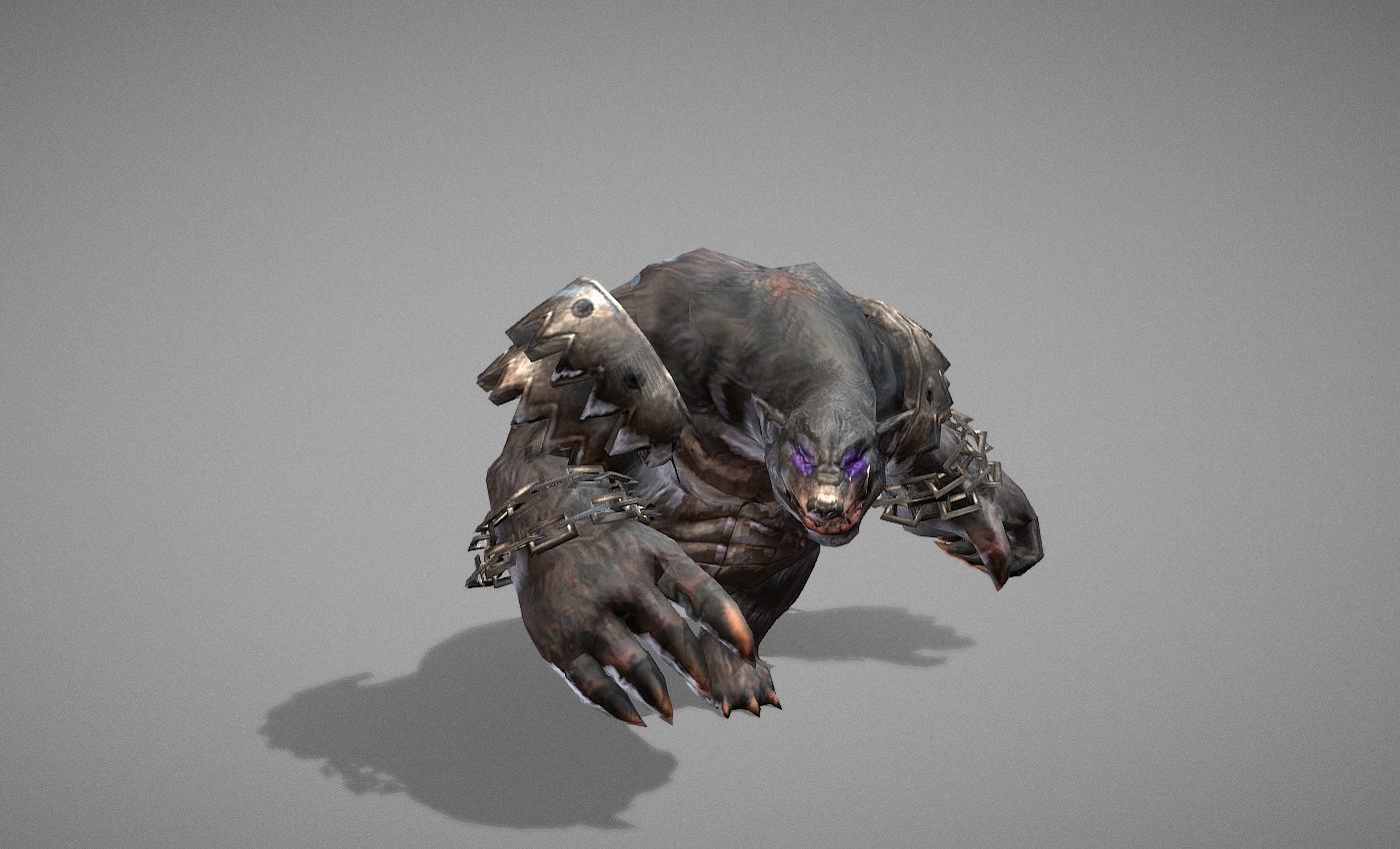 Beast Bear Creature Low-poly 3D model_10