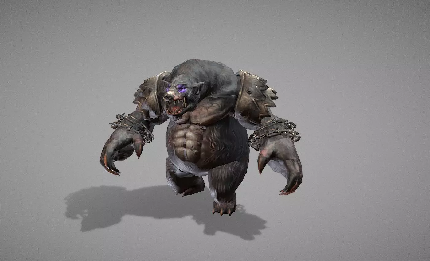 Beast Bear Creature Low-poly 3D model_0