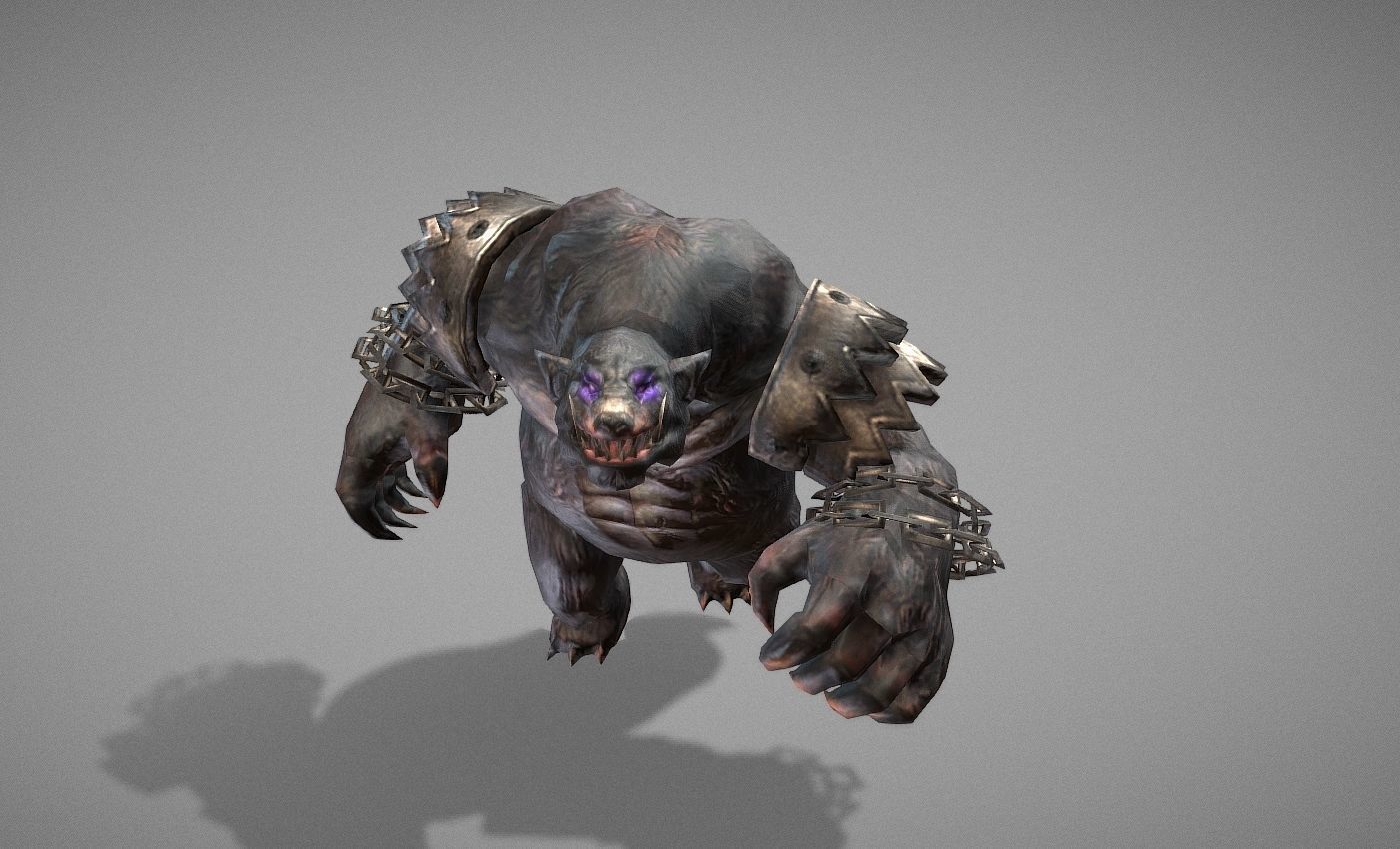 Beast Bear Creature Low-poly 3D model_16