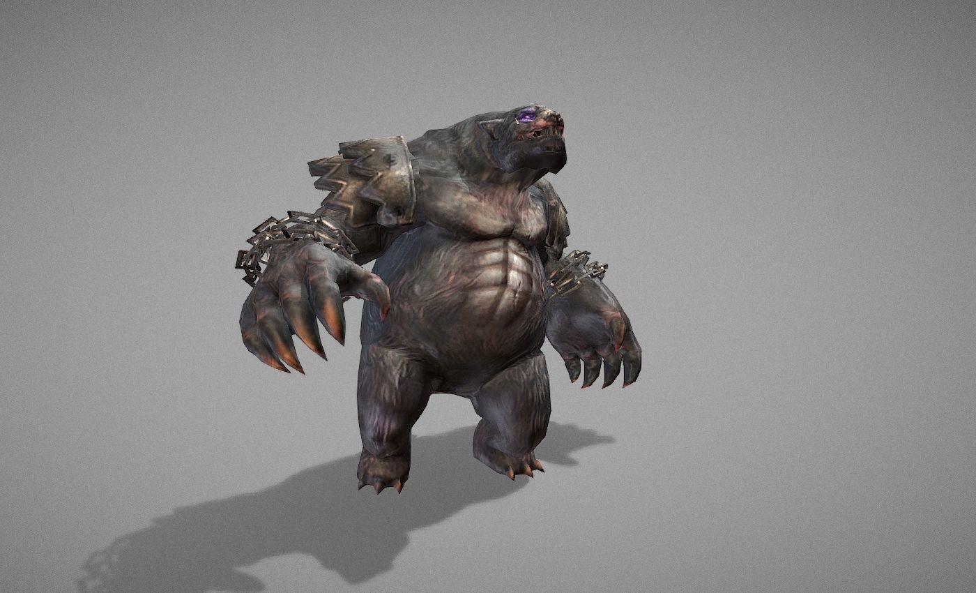 Beast Bear Creature Low-poly 3D model_21