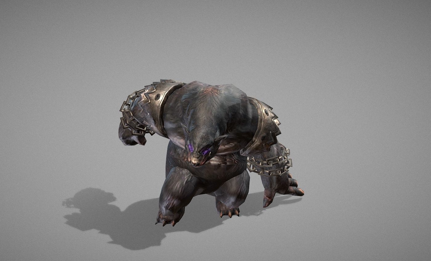 Beast Bear Creature Low-poly 3D model_18