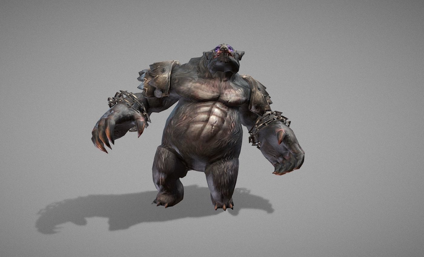 Beast Bear Creature Low-poly 3D model_12