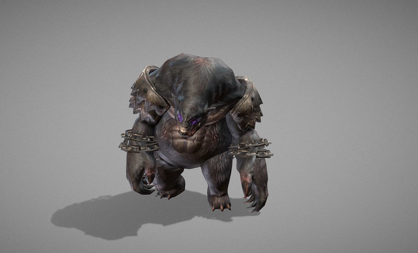 Beast Bear Creature Low-poly 3D model_17