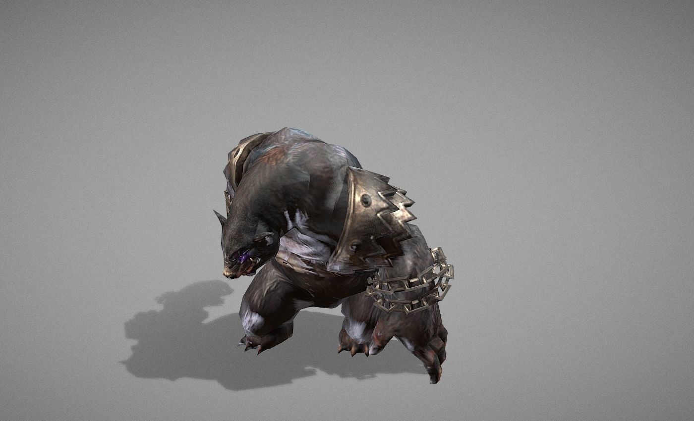 Beast Bear Creature Low-poly 3D model_9