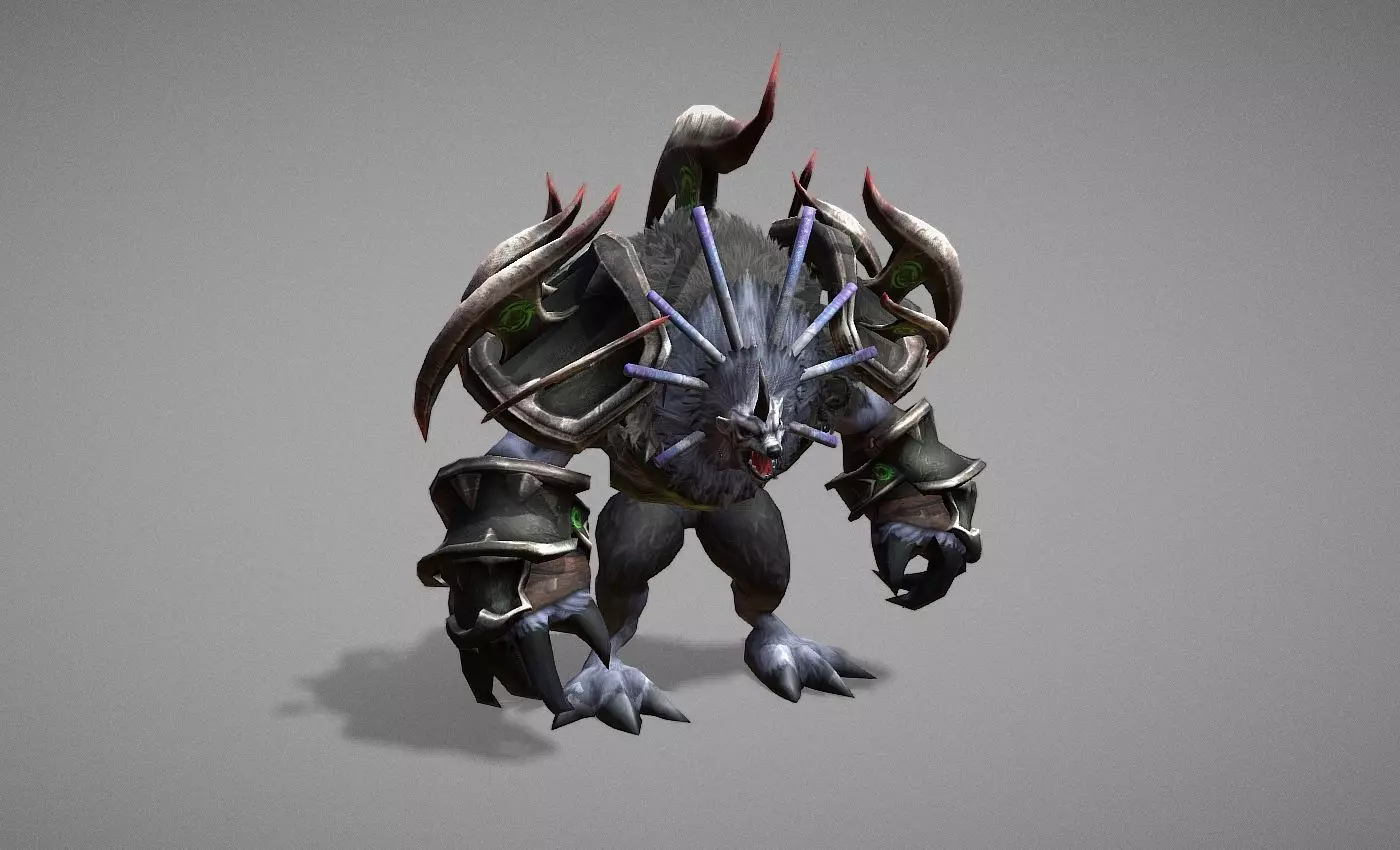 Beast Master Creature Wolf Low-poly 3D model_0