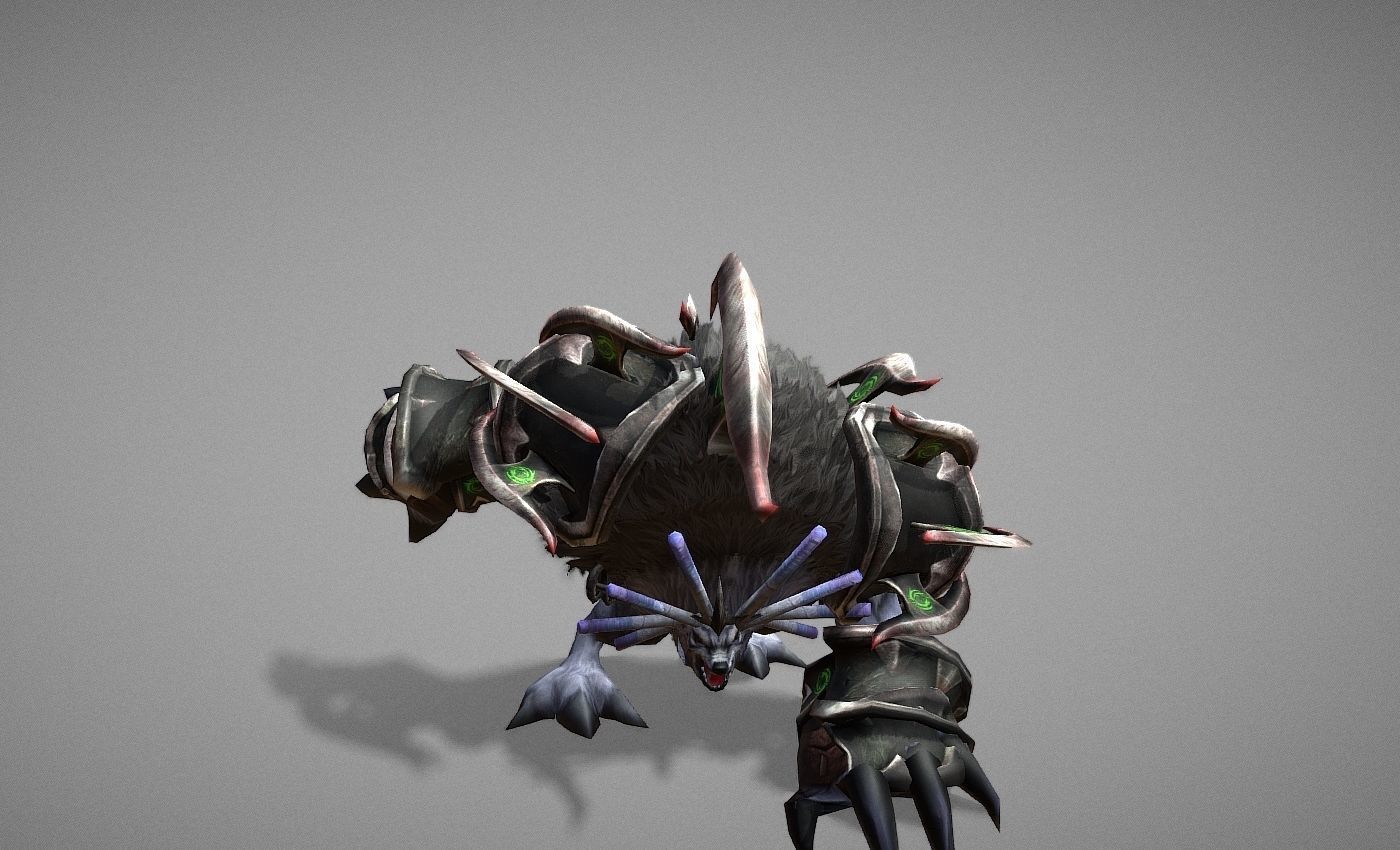 Beast Master Creature Wolf Low-poly 3D model_7