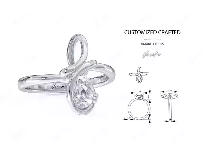 PEAR SHAPED DIAMOND INFINITY ENGAGEMENT RING fancy113