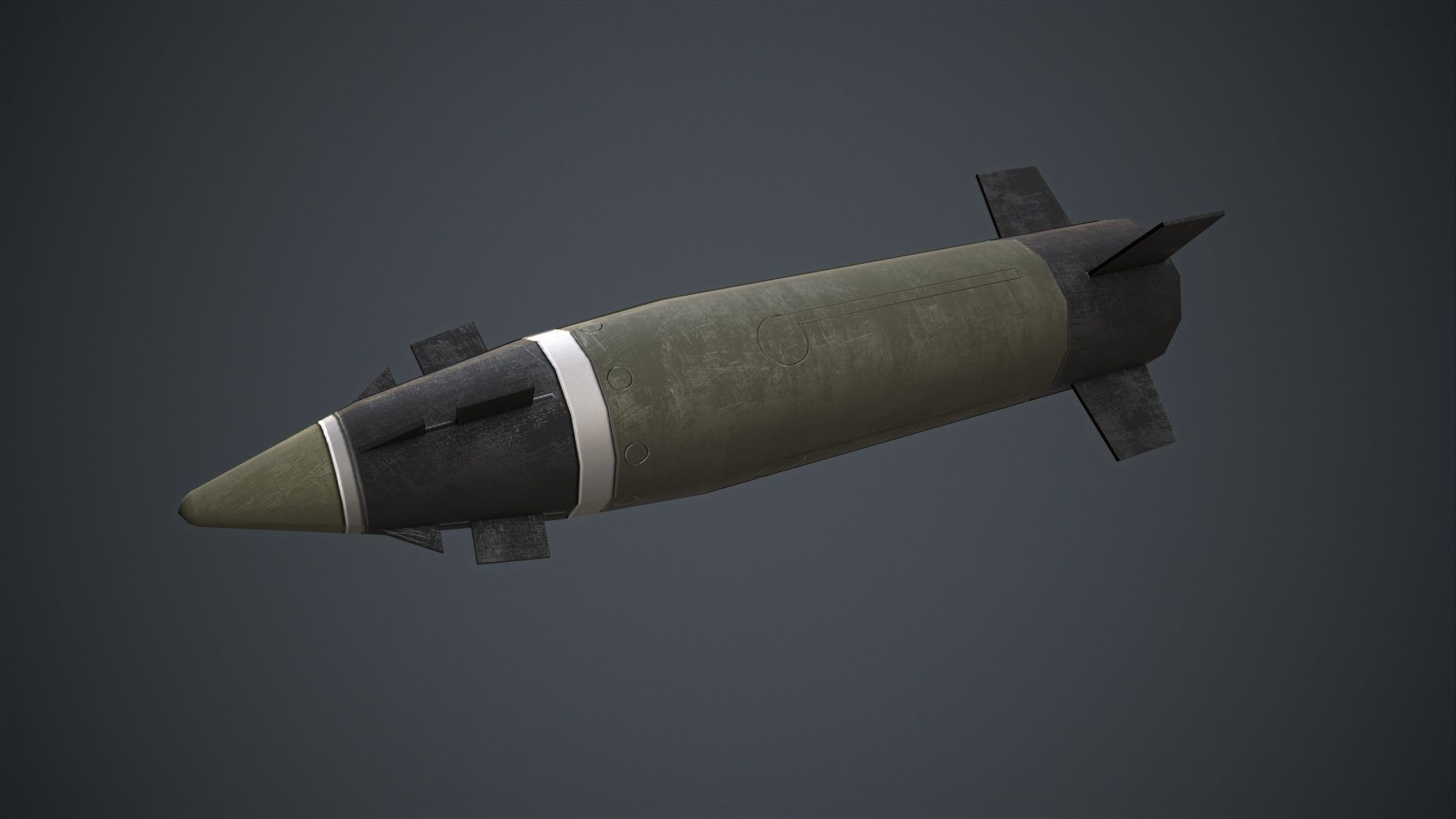 Katana Shell 155mm Low-poly 3D model_4