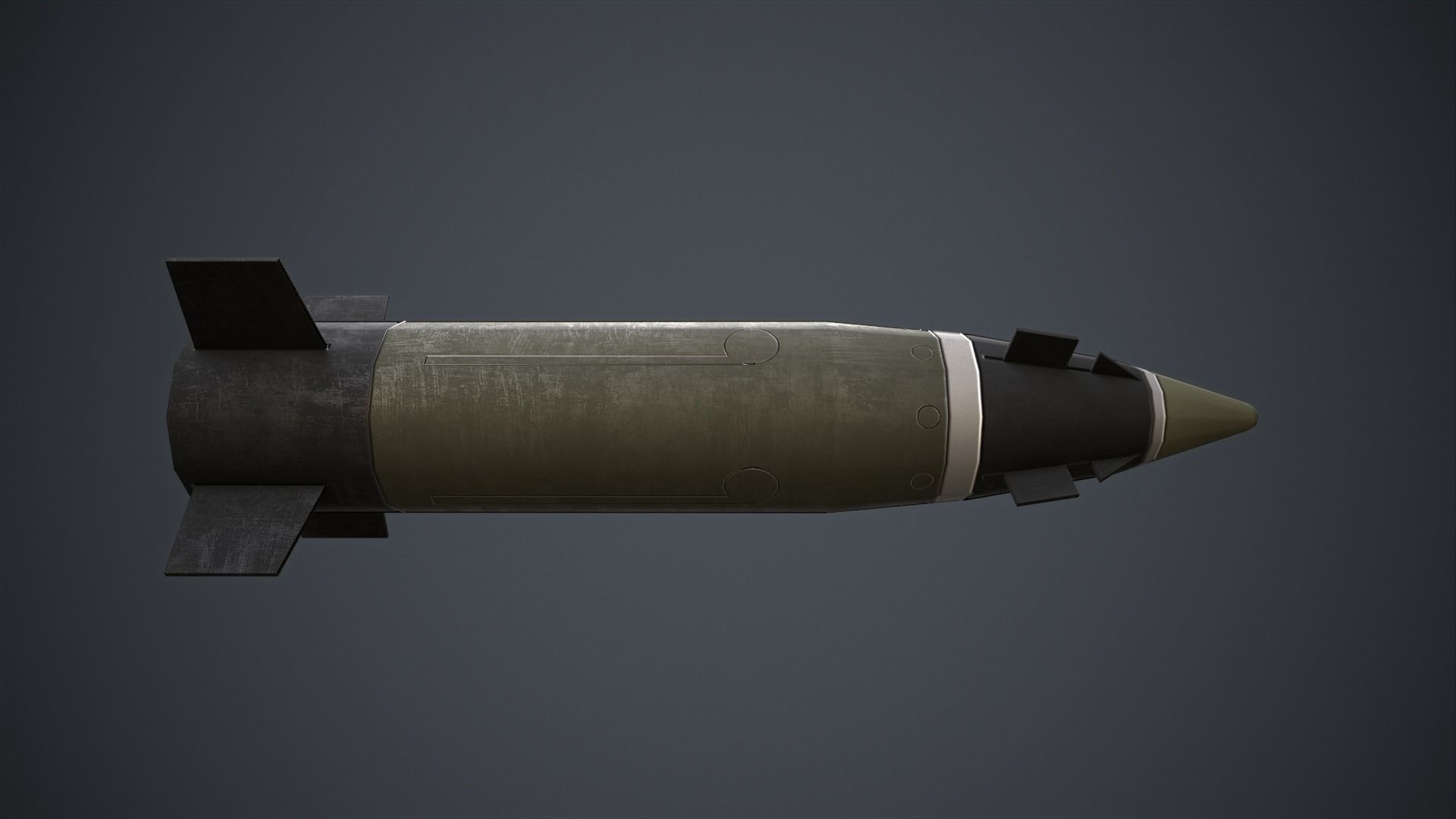 Katana Shell 155mm Low-poly 3D model_2
