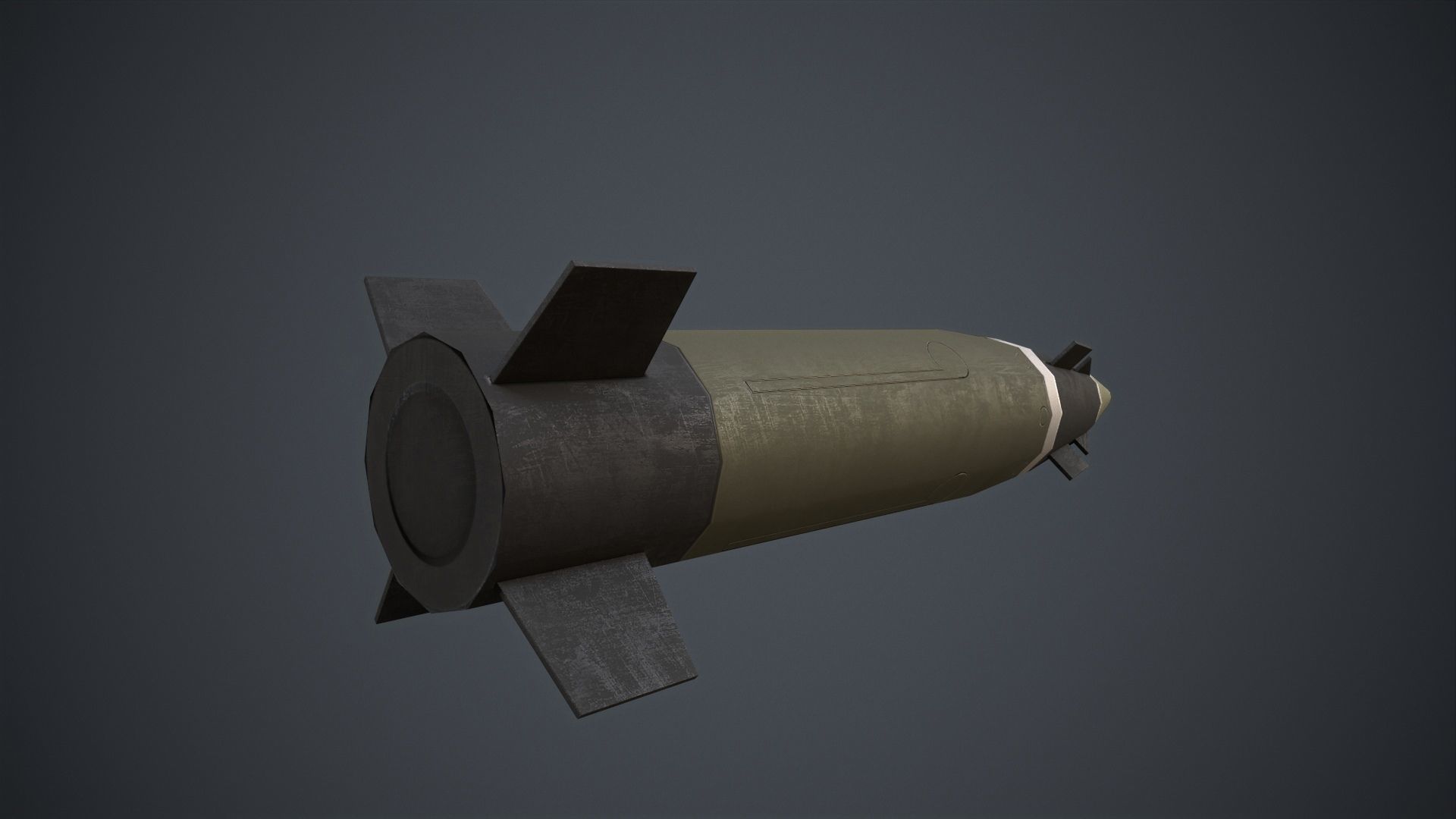 Katana Shell 155mm Low-poly 3D model_1