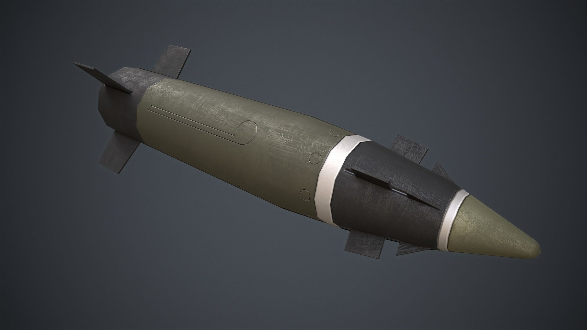 Katana Shell 155mm Low-poly 3D model_3