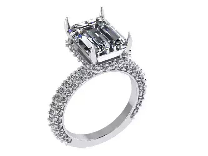 Emerald Cut Solitare Ring 0112
