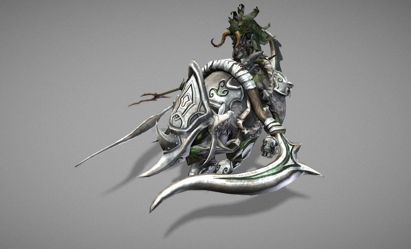 Myth Beast Warrior Low-poly 3D model_9