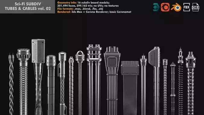 Sci-Fi subdiv tubes and cables volume 02