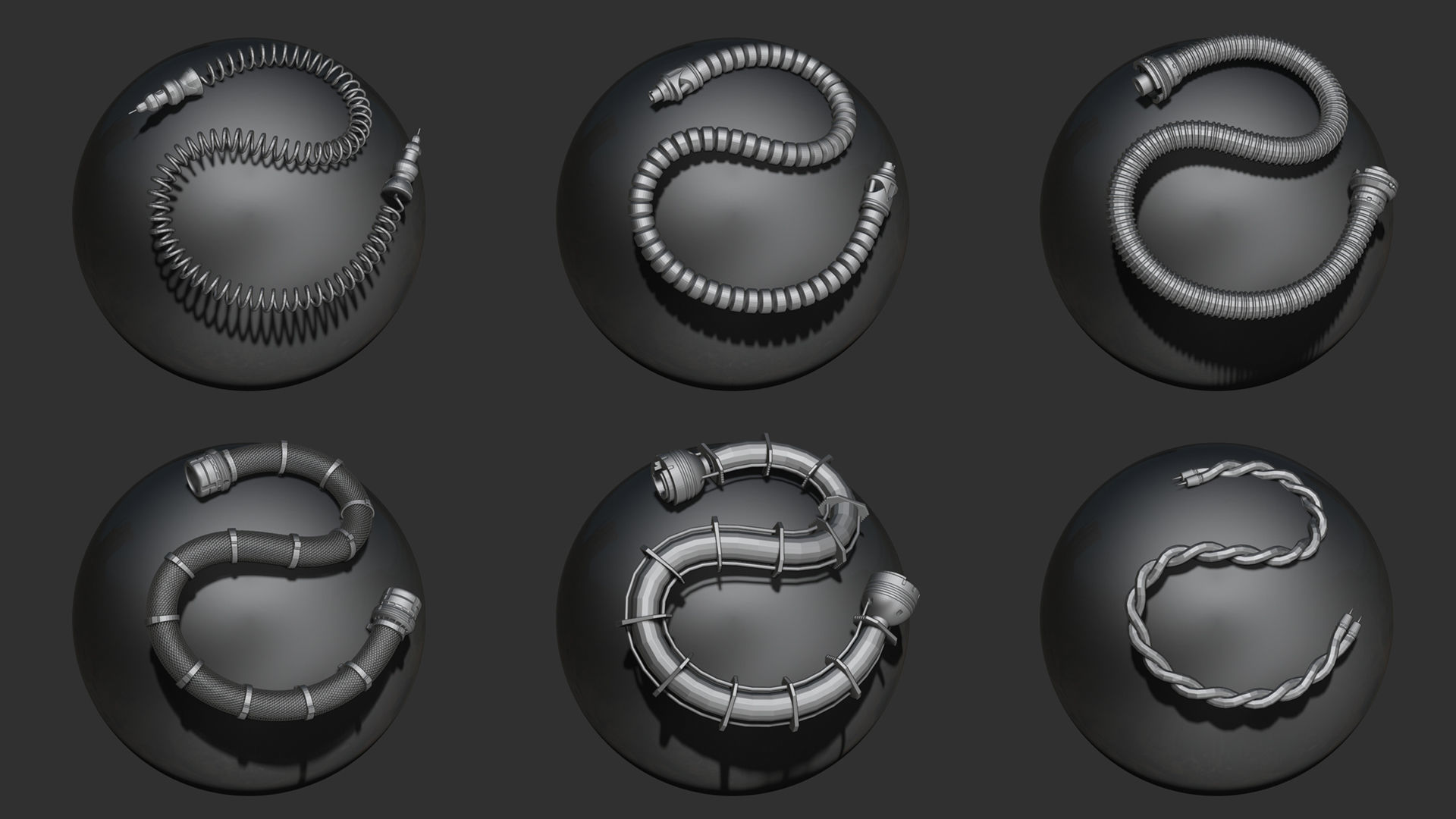 Sci-Fi IMM Tubes and Cables volume 01 3D model_2