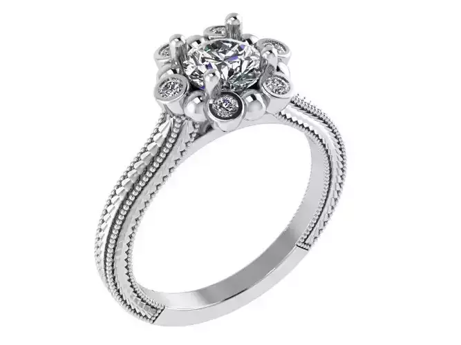 Round Diamond Cluster Ring 0118