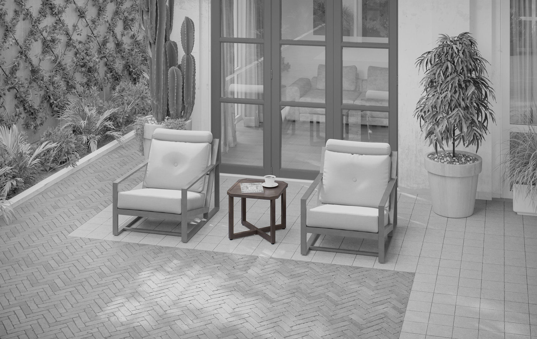 OVE Melbourne 3 pieces Patio Table 3D model_8