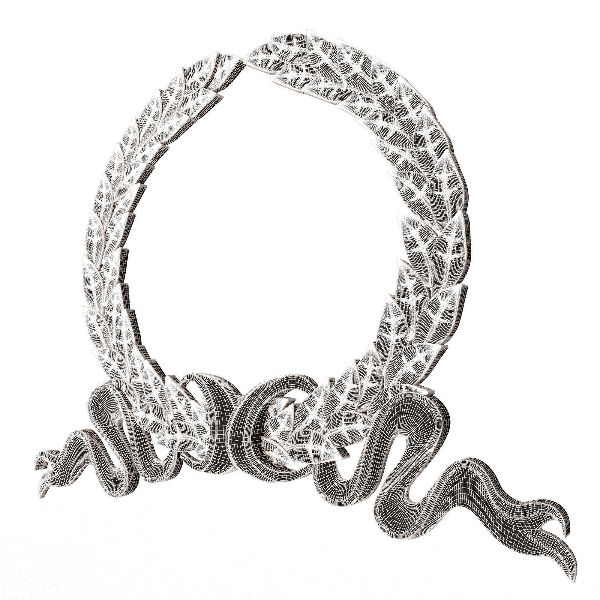 Gold Laurel Wreath 03 Low-poly 3D model_15