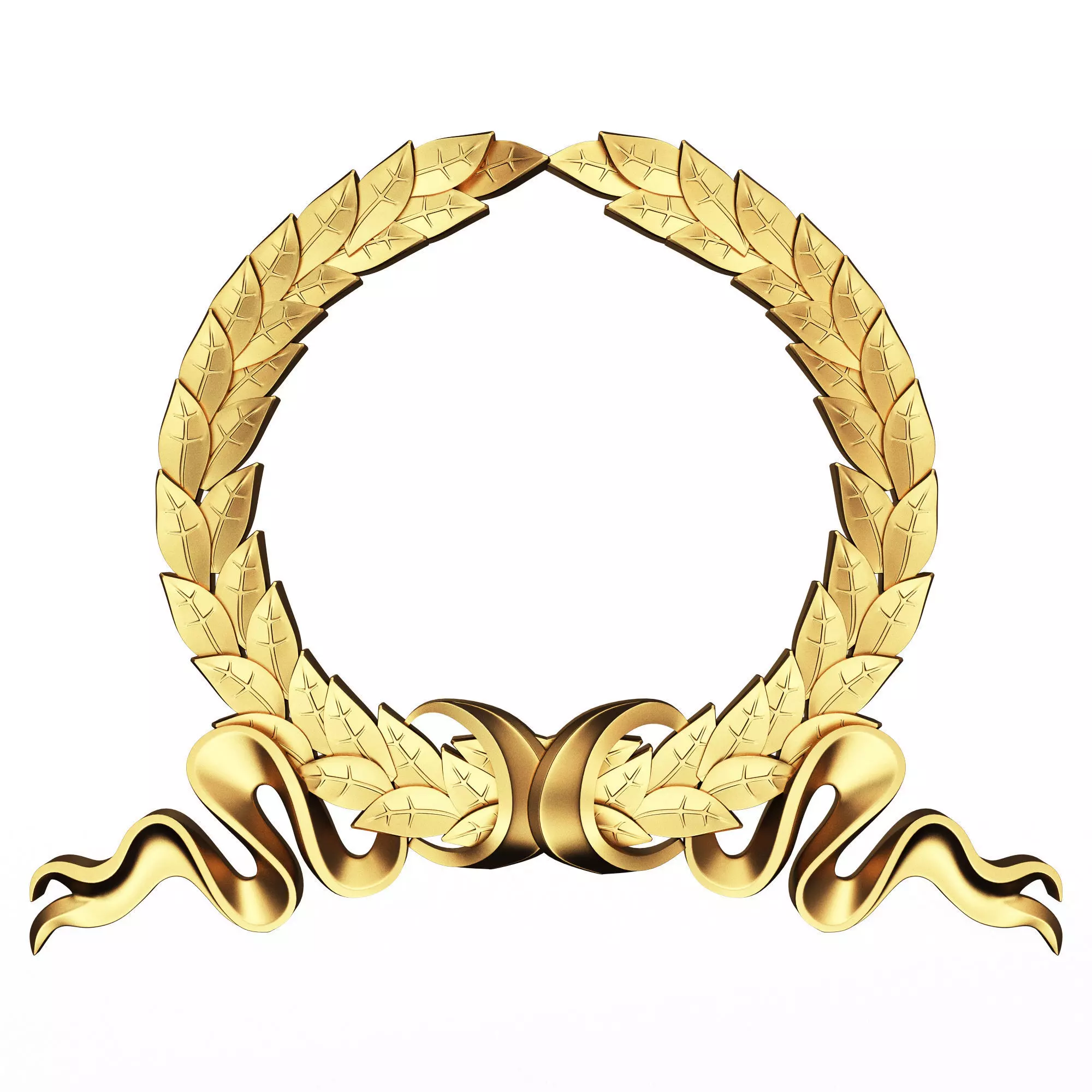 Gold Laurel Wreath 03 Low-poly 3D model_0