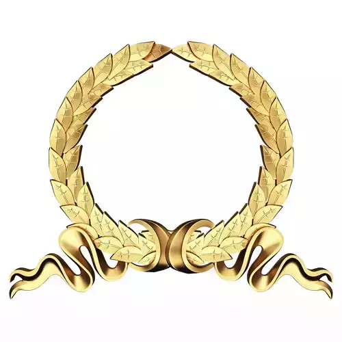 Gold Laurel Wreath 03 Low-poly 3D model