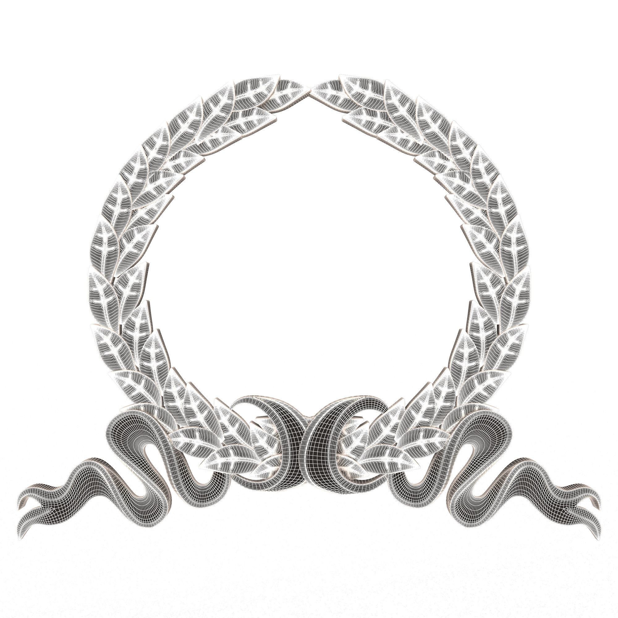 Gold Laurel Wreath 03 Low-poly 3D model_7