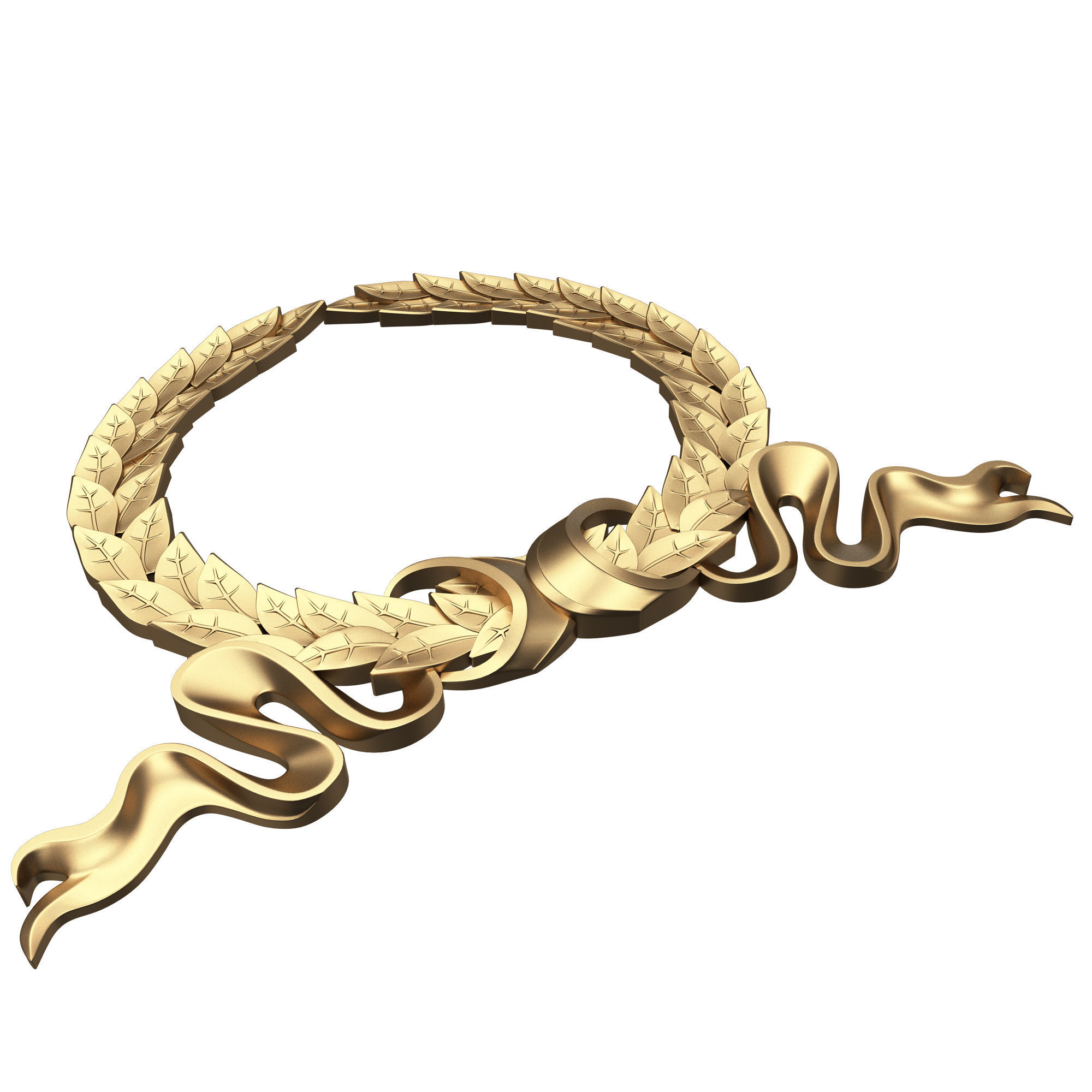 Gold Laurel Wreath 03 Low-poly 3D model_4