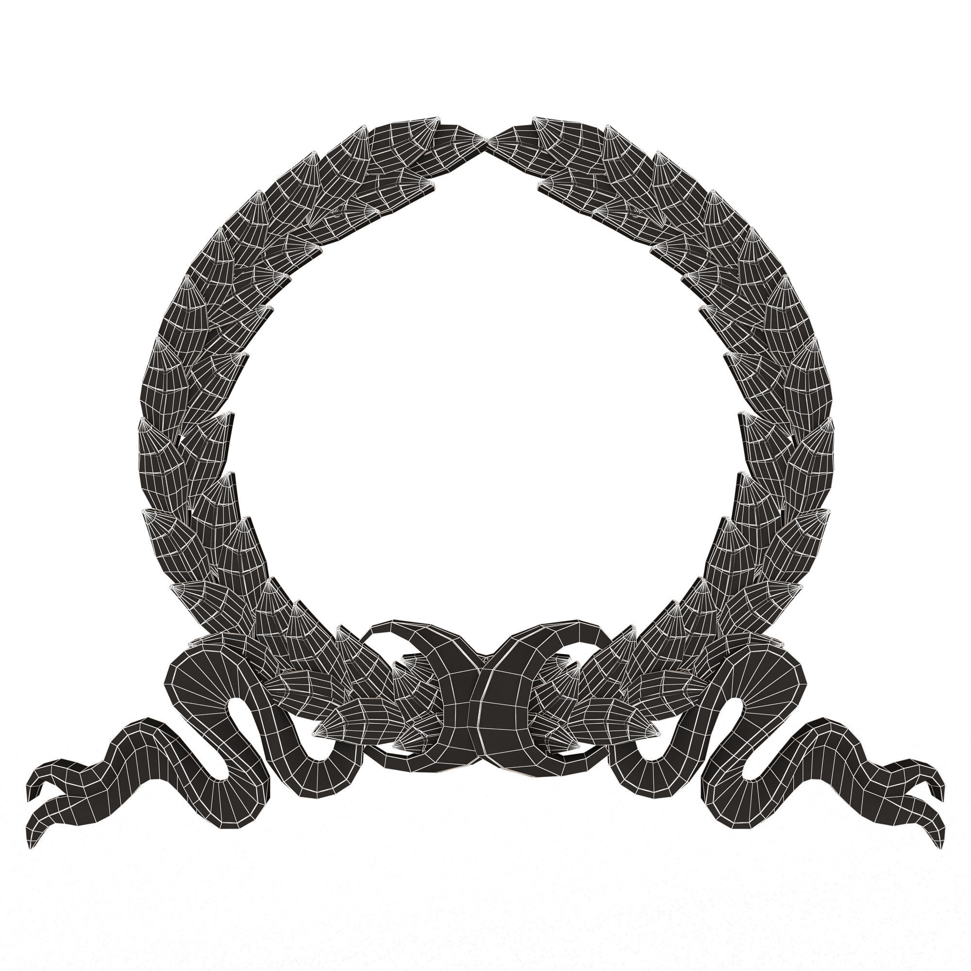 Gold Laurel Wreath 03 Low-poly 3D model_8