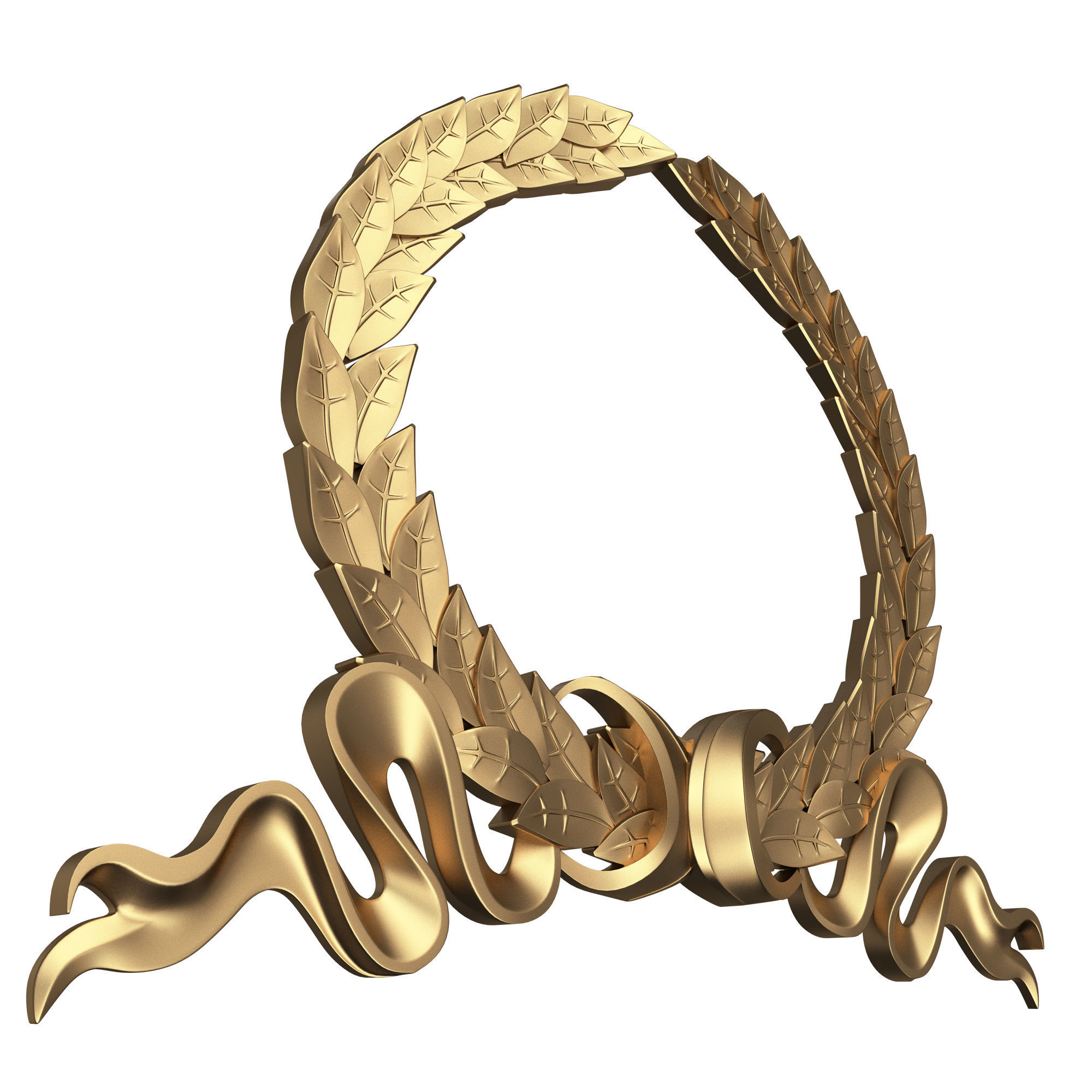 Gold Laurel Wreath 03 Low-poly 3D model_1