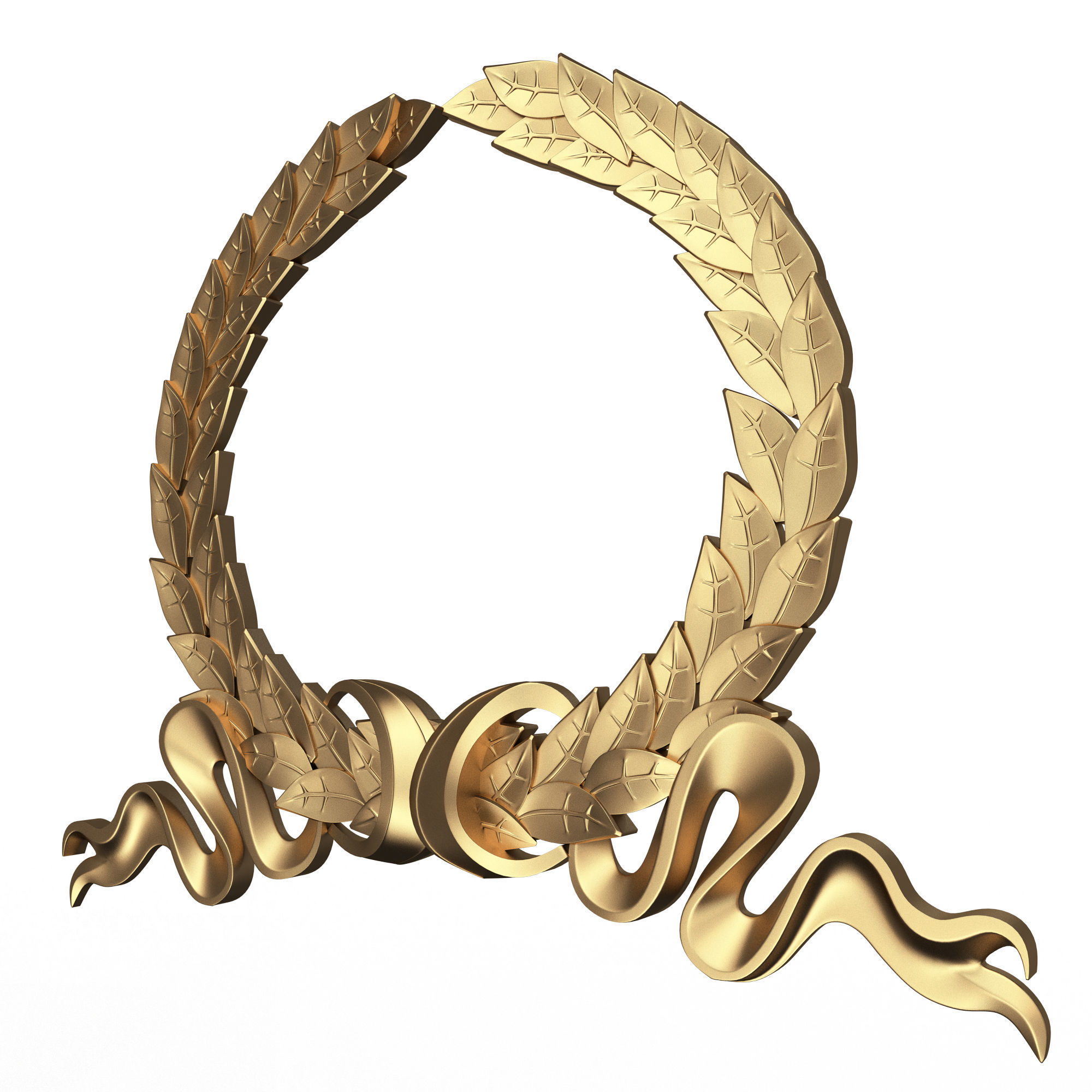Gold Laurel Wreath 03 Low-poly 3D model_5
