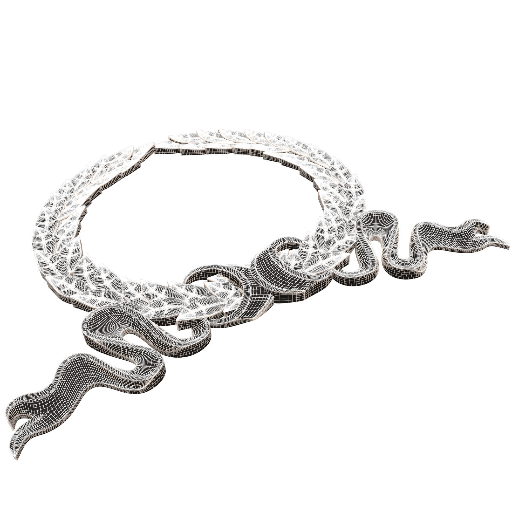 Gold Laurel Wreath 03 Low-poly 3D model_6