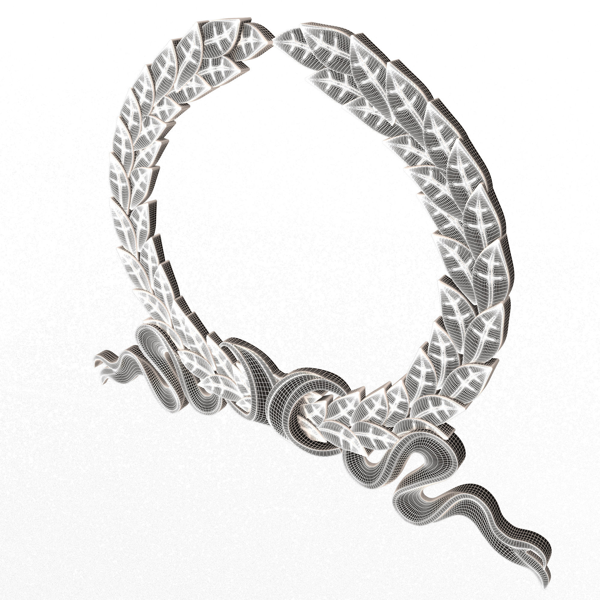 Gold Laurel Wreath 03 Low-poly 3D model_17