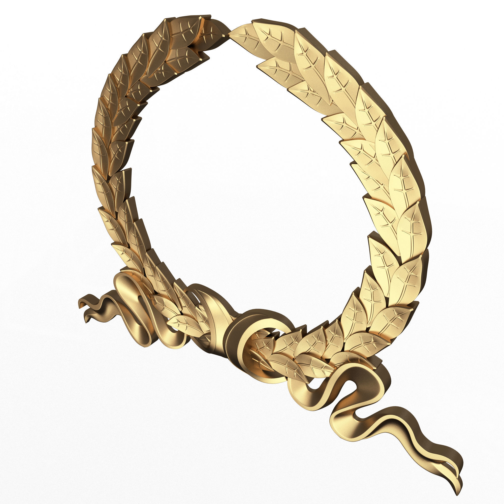 Gold Laurel Wreath 03 Low-poly 3D model_2