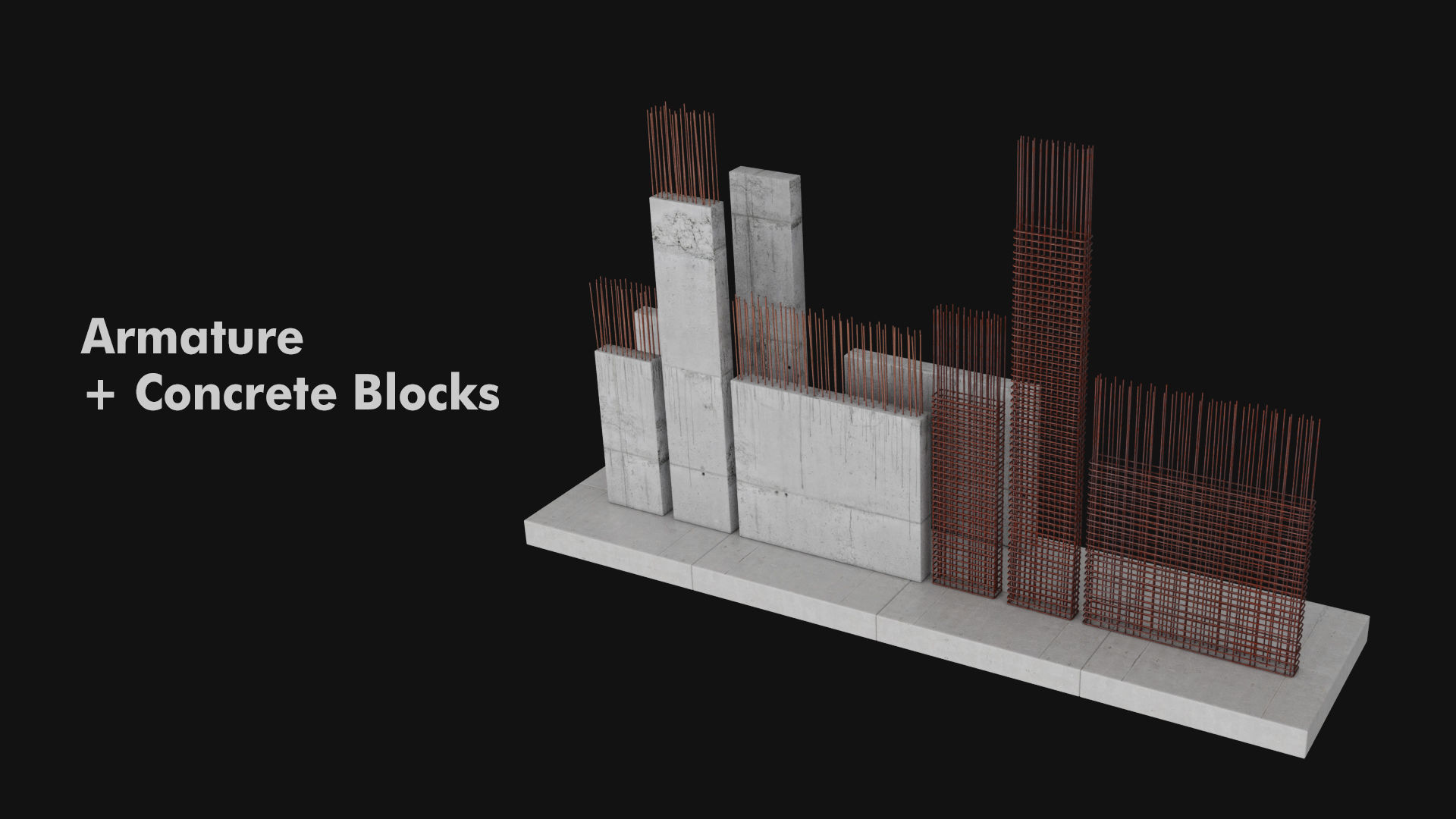Industrial kitbash volume 01 Construction site and buildings Low-poly 3D model_1