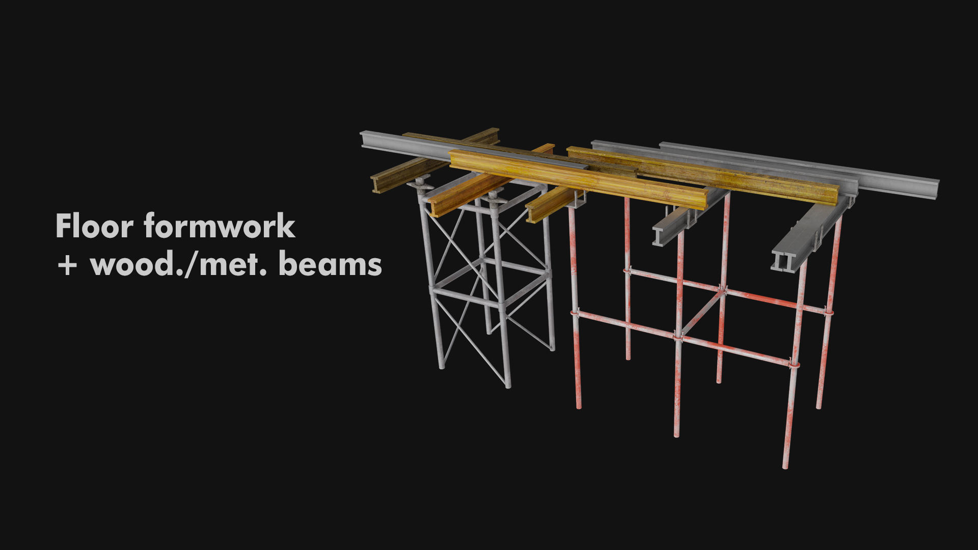 Industrial kitbash volume 01 Construction site and buildings Low-poly 3D model_2