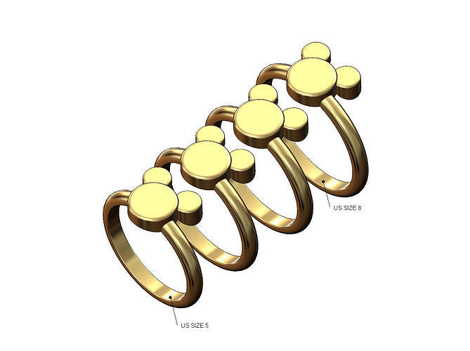 Mickey mouse shaped signet ring 3D print model