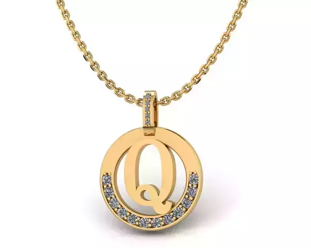 Q Letter Pendant 3D print model