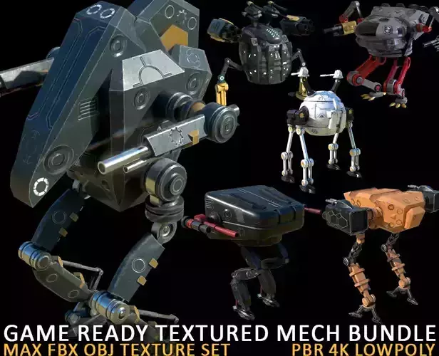 game ready textured MECH bundle