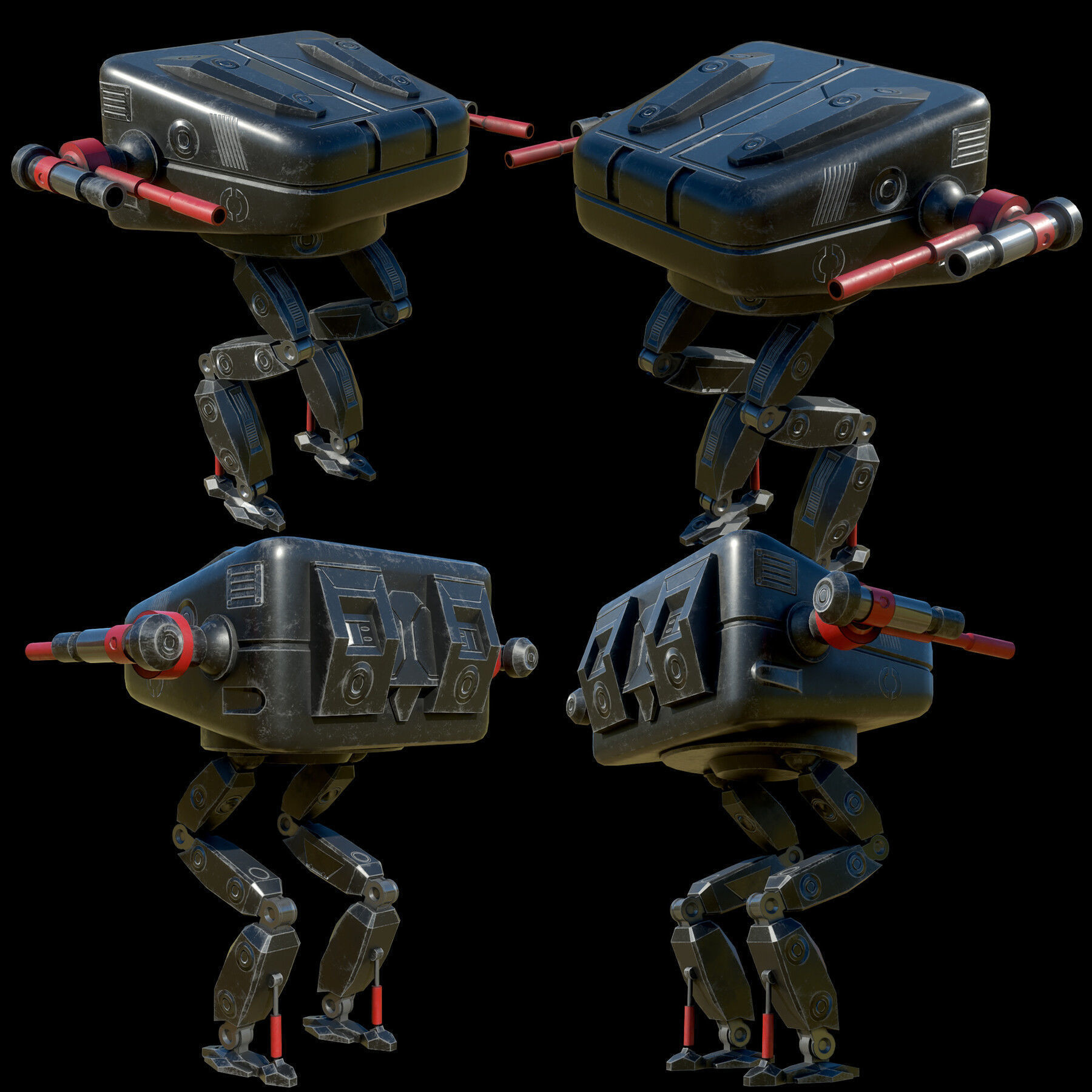 game ready textured MECH bundle Low-poly 3D model_5