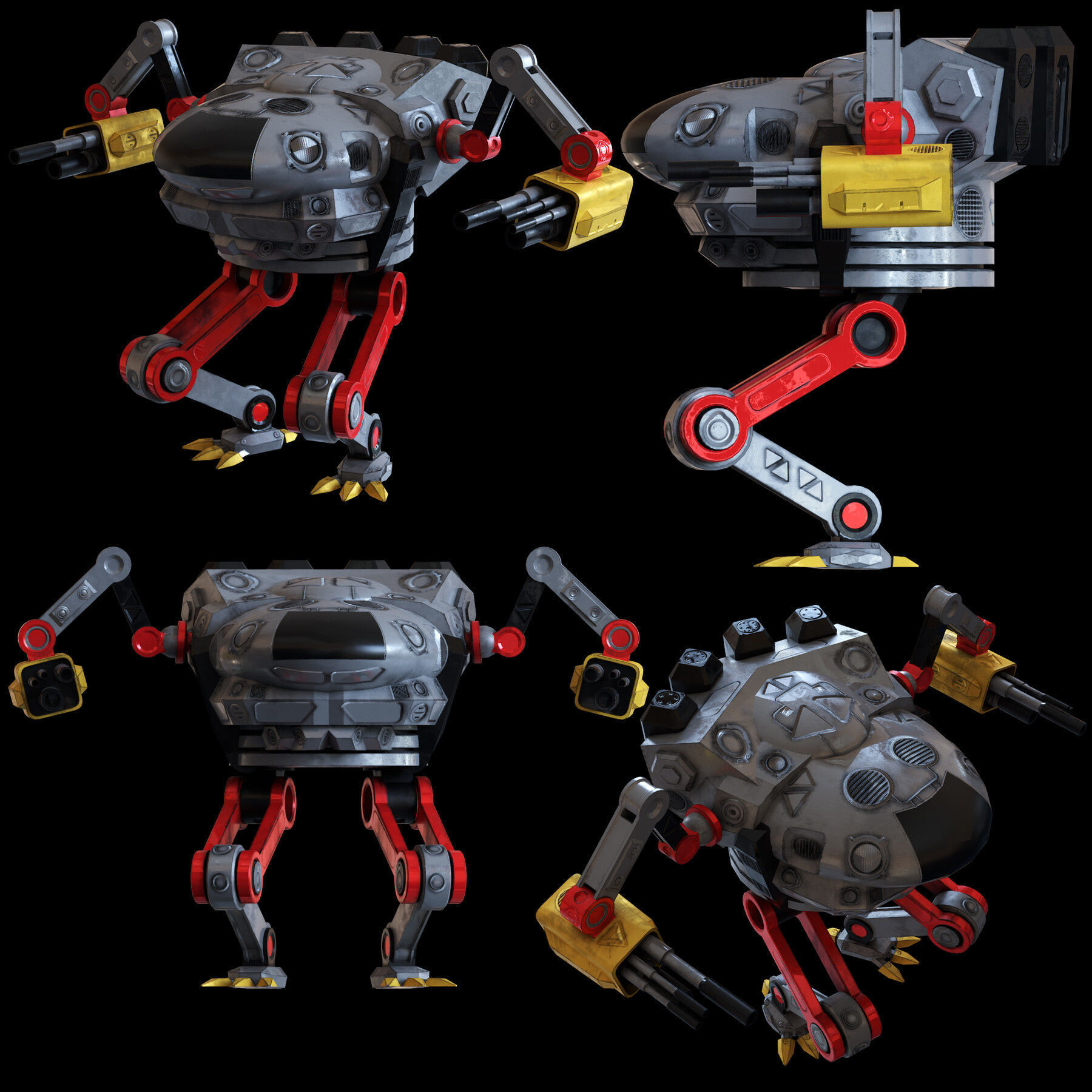 game ready textured MECH bundle Low-poly 3D model_2