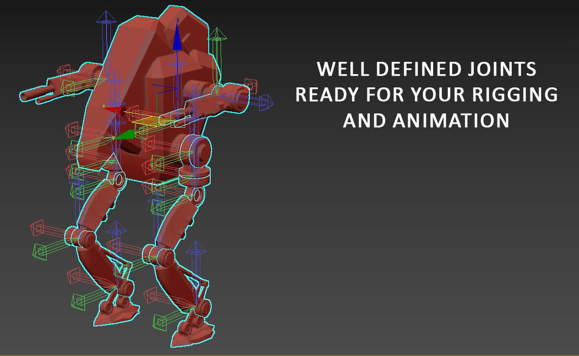 game ready textured MECH bundle Low-poly 3D model_8
