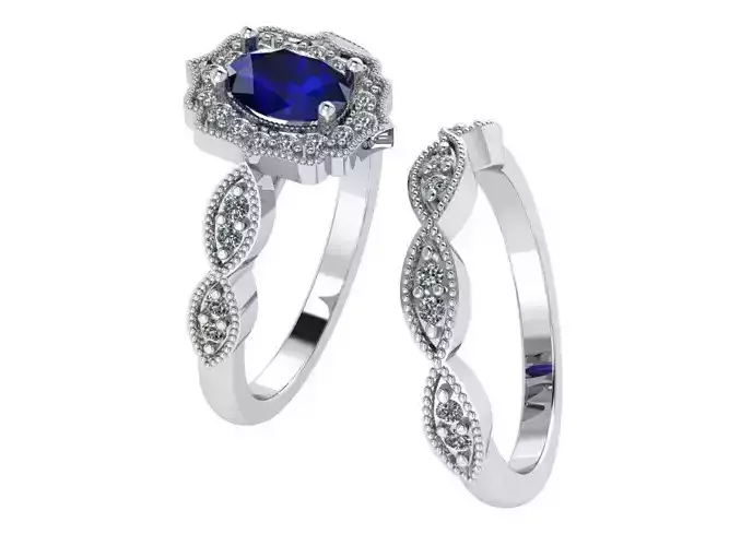 Oval Stone Bridal Set 0124